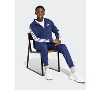 adidas Performance - Sportswear - Tuta sportiva basic in pile blu scuro con logo a 3 strisce L