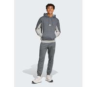 adidas performance - Sportswear - Tuta sportiva in pile grigio scuro mélange color block con cappuccio 2XL