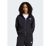 adidas Donna Stadium Small Logo Full Zip Hoodie Sweatshirt, Black, M