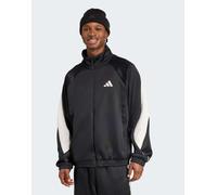 adidas Performance - Stadium - Giacca sportiva nera / bianco sporco-Nero XS