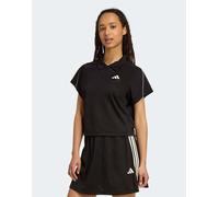 adidas performance - Stadium - Polo da tennis in jacquard con 3 strisce nera/bianco sporco-Nero M