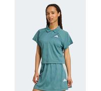 Polo jacquard Stadium ispirata al tennis con le 3 Strisce Preloved Teal / Off White 2XL