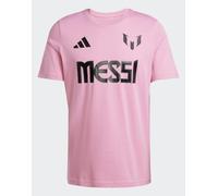 adidas Performance - T-shirt rosa con numero e nome di Messi L