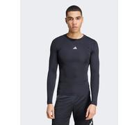 adidas performance T-shirt Techfit a maniche lunghe nera-Nero 3XL