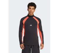adidas performance - Tech Apparel - Maglia nera e corallo easy con zip corta-Nero M