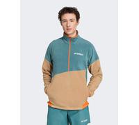 adidas Performance - Terrex Multi Climawarm - Anorak in pile verde-azzurro preloved / cartone-Blu 2XL