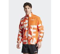 adidas Uomo Terrex Multi Printed Wind Jacket, semi impact orange/white, XL