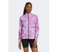 adidas Donna Terrex Multi Printed Wind Jacket, Preloved Purple/Powder Plum, M