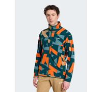 adidas performance - Terrex Multi - Giacca stampata in pile con zip color edera aurora / arancione semi impact-Verde L