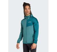 adidas Performance - Terrex Xperior Climawarm - Giacca con cappuccio leggera in pile verde-azzurro preloved / verde mistero-Blu L