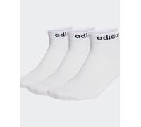 adidas Performance - Think Linear - Confezione da 3 paia di calzini alla caviglia bianchi e neri-Bianco 46-48