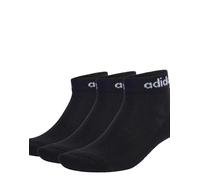 adidas Unisex - Adulto Think Linear Ankle Socks 3 Pairs, Black/White, 4.5-6