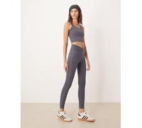 adidas Performance - Three Stripes Studios - Leggings color blu ardesia con fascia in vita incrociata-Blu navy XS