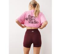 adidas Performance - Three Stripes Studios - Pantaloncini corti bordeaux-Rosso XS