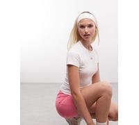 adidas Performance Three Stripes Studios T-shirt bianca e rosa-Bianco L