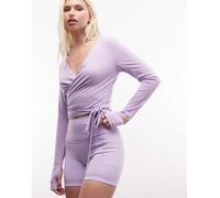 adidas Performance - Three Stripes Studios - Top avvolgente stile ballerina viola M