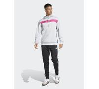 adidas Performance - Tiro 25 Essentials - Pantaloni felpati neri / grigio chiaro / magenta reale-Nero S