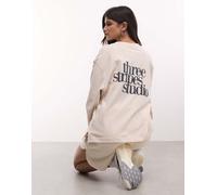adidas Performance top a maniche lunghe Three Stripes Studios color crema-Bianco M