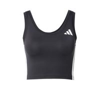 adidas Donna Train Essentials 3-Stripes Cropped Tank Top, Black/White, L
