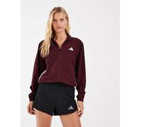 adidas Performance - Train Essentials - Giacca di rappresentanza bordeaux e bianca con 3 strisce-Rosso XS