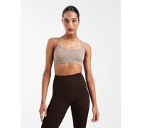 adidas Performance - Workout Essentials - Reggiseno imbottito a supporto leggero in maglia color marrone gesso XL