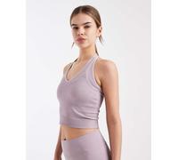 adidas performance - Workout Essentials - T-shirt allacciata al collo in maglia color preloved fig-Viola L