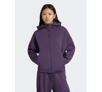 adidas performance - z.n.e. - Felpa con cappuccio color prugna aurora con zip-Viola S