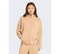 adidas performance - z.n.e. - Felpa con cappuccio color sabbia intenso con zip-Marrone XL