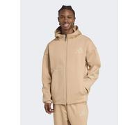 adidas performance - Z.n.e. - Giacca sportiva marrone argilla e sabbia intenso con zip e cappuccio XL