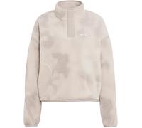 Adidas - Pile caldo e semi-pressato - Multi High Pile Fleece Pullover AOP W Wonder Alumina per Donne in Poliestere Riciclato - Taglia S - Beige