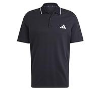 adidas Uomo Essentials Small Logo Pique Polo Shirt, Black/White, XL
