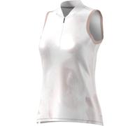 adidas Polo Ultimate Print, senza maniche, bianco/taupe