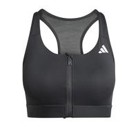 adidas Powerreact - Reggiseno da Allenamento da Donna, a Sostegno Medio, con Cerniera, Colore: Nero