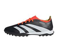 adidas Predator 24 League Low Turf Boots, Scarpe da Calcio Unisex-Adulto, Core Black/Cloud White/Solar Red, 42.5 EU