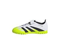 adidas Predator Club Hook-And-Loop Turf Football Boots Kids, Scarpe da Calcio Unisex-Bambini, Ftwr White/Core Black/Lucid Lemon, 36 EU
