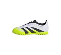 adidas Predator Club Turf Football Boots Kids, Scarpe da Calcio Unisex-Bambini, Cloud White/Core Black/Lucid Lemon, 38 2/3 EU