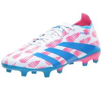 Adidas Predator League Firm Ground, Scarpe da Ginnastica Unisex-Adulto, White Solar Blue Solar Pink, 12 Men/ 12.5 UK Women