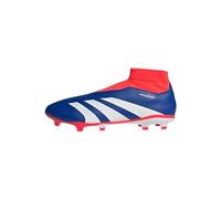 adidas Predator League Laceless Football Boots Firm Ground, Scarpe da Calcio Unisex-Adulto, Lucid Blue/Cloud White/Solar Red, 41 1/3 EU