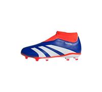 adidas Predator League Laceless Football Boots Firm Ground, Scarpe da Calcio Unisex-Adulto, Lucid Blue/Cloud White/Solar Red, 36 EU