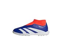adidas Predator League Laceless J Football Boots Turf, Scarpe da Calcio Unisex-Adulto, Lucid Blue/Cloud White/Solar Red, 37 1/3 EU