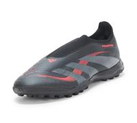 Adidas Predator League Laceless Turf, Scarpe da Football Unisex-Adulto, Nero Grigio Rosso Lucido, 11.5 Women/10.5 Men