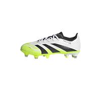 adidas Predator League Soft Ground Football Boots Kids, Scarpe da Calcio Unisex-Bambini, Cloud White/Core Black/Lucid Lemon, 36 2/3 EU