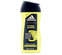 Adidas, Pure Game Gel Doccia Bagnoschiuma 3 in 1 per Corpo, Capelli e Viso, 250 ml