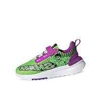 Adidas Racer Tr21 Superhero El C, Scarpe da Ginnastica Basse Unisex - Bambini e Ragazzi, Verde Semi Solare/Bianco/Viola Shock, 35 EU