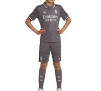 adidas Real Madrid - Set completo completo terzo Junior 24/25, grigio, 09/10A