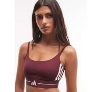 adidas reggiseno imbottito da training Hyper Glam con supporto medio in bordeaux-Rosso M