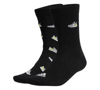 adidas Run x Ultraboost Shoe Love Graphic Socks 2 Pairs, Calzini Unisex - Adulto, Black/White, 37-40