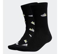 Adidas, Calzini Run X Ultraboost Shoe Love Graphic 2 Paia, Calzini, Nero Bianco,