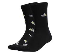 adidas Run x Ultraboost Shoe Love Graphic Socks 2 Pairs, Calzini Unisex - Adulto, Black/White, 48-51