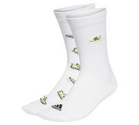 adidas Run x Ultraboost Shoe Love Graphic Socks 2 Pairs, Calzini Unisex - Adulto, White/Lucid Lemon/Black, 45-48